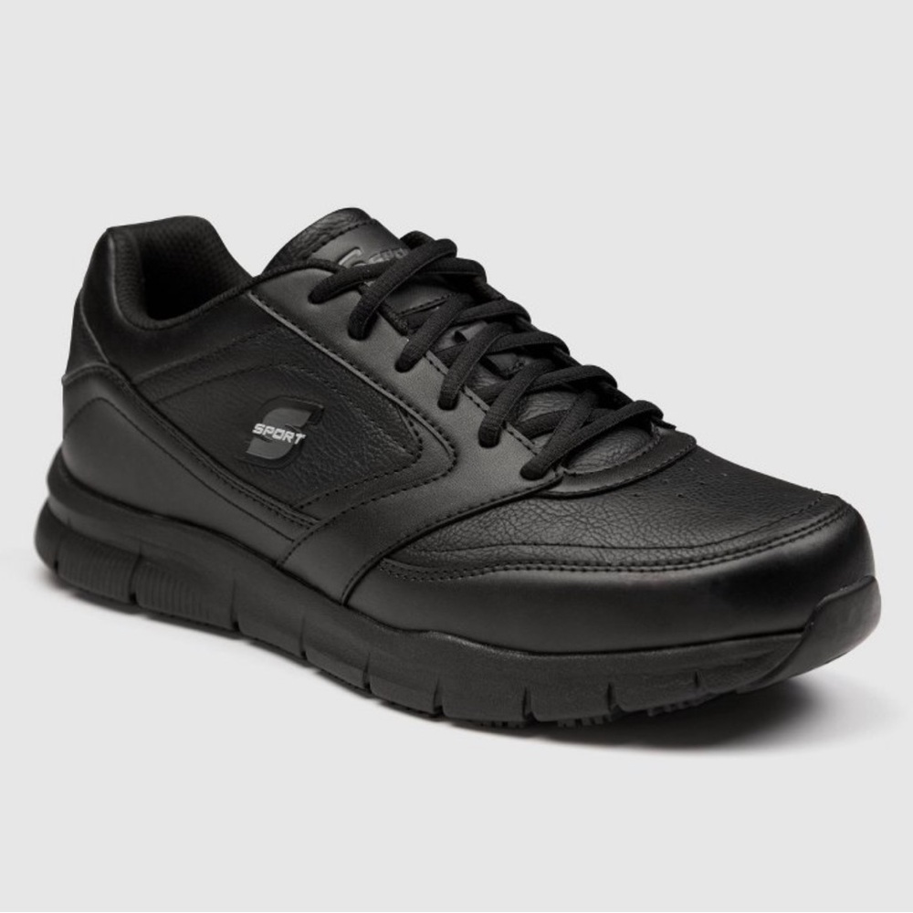 Skechers Sport Brise Slip Resistant Black Work Sneakers-EUC